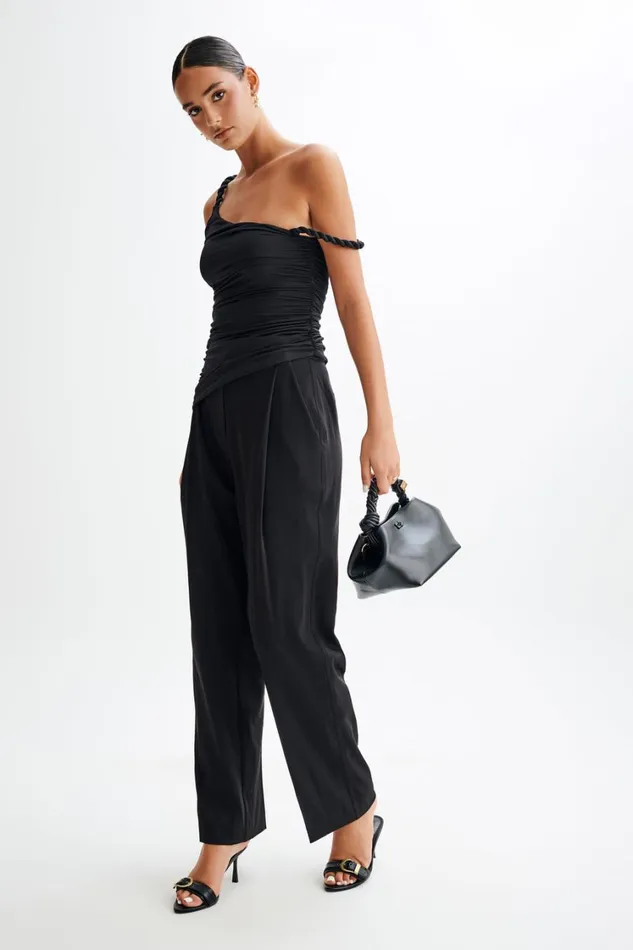 Women Meshki Tops Palmira Slinky Asymmetric Sleeveless Top 8211 Black