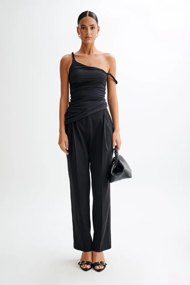 Women Meshki Tops Palmira Slinky Asymmetric Sleeveless Top 8211 Black