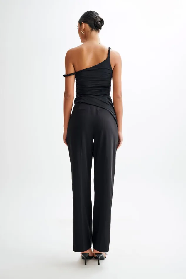 Women Meshki Tops Palmira Slinky Asymmetric Sleeveless Top 8211 Black