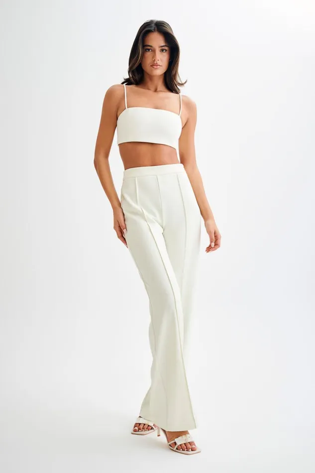Women Meshki Tops Perry Suiting Crop Top 8211 Ivory