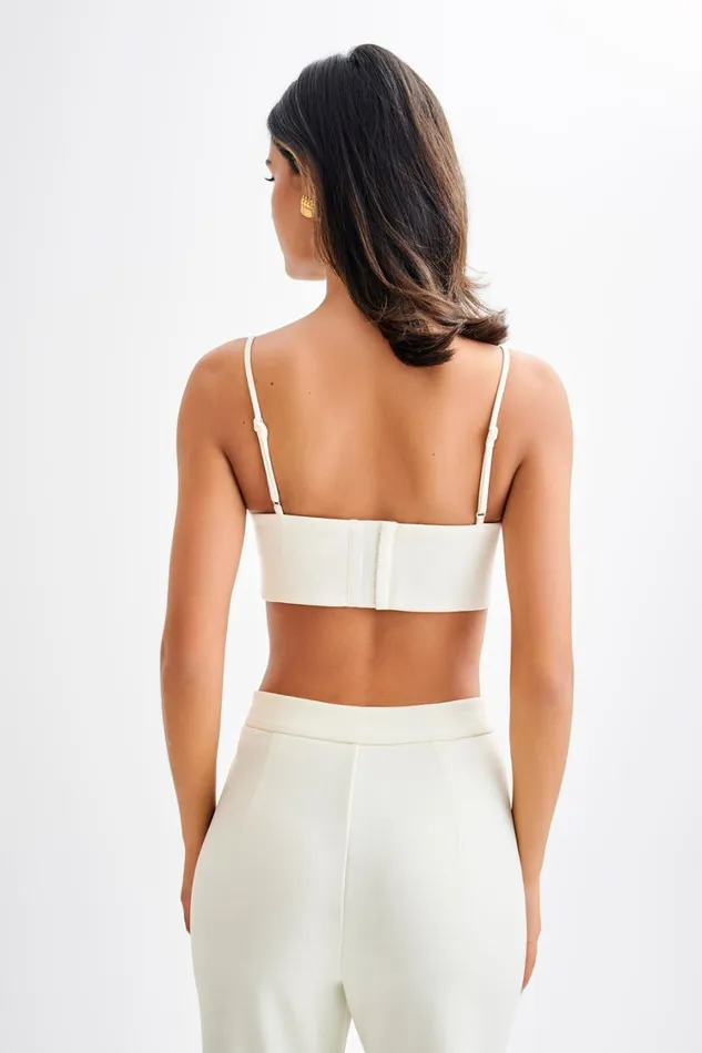 Women Meshki Tops Perry Suiting Crop Top 8211 Ivory