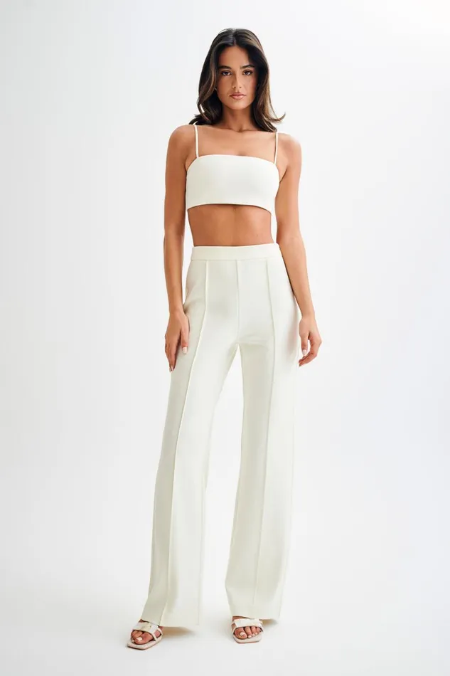 Women Meshki Tops Perry Suiting Crop Top 8211 Ivory