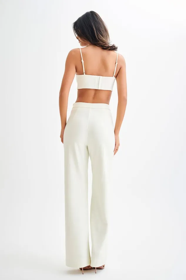Women Meshki Tops Perry Suiting Crop Top 8211 Ivory