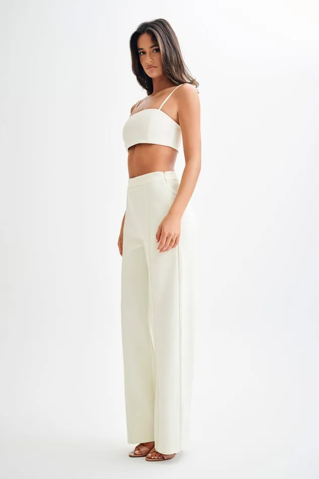 Women Meshki Tops Perry Suiting Crop Top 8211 Ivory