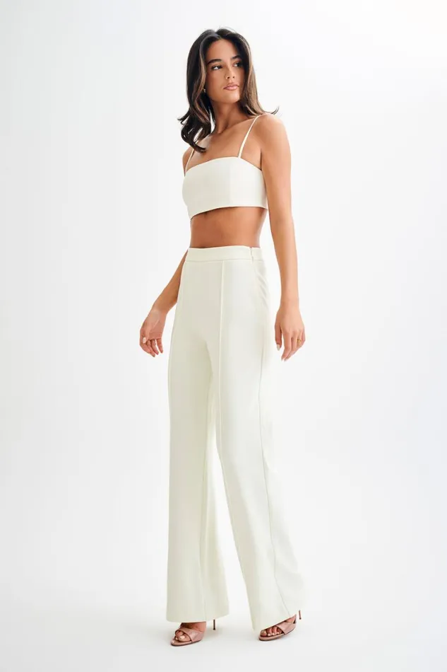Women Meshki Tops Perry Suiting Crop Top 8211 Ivory