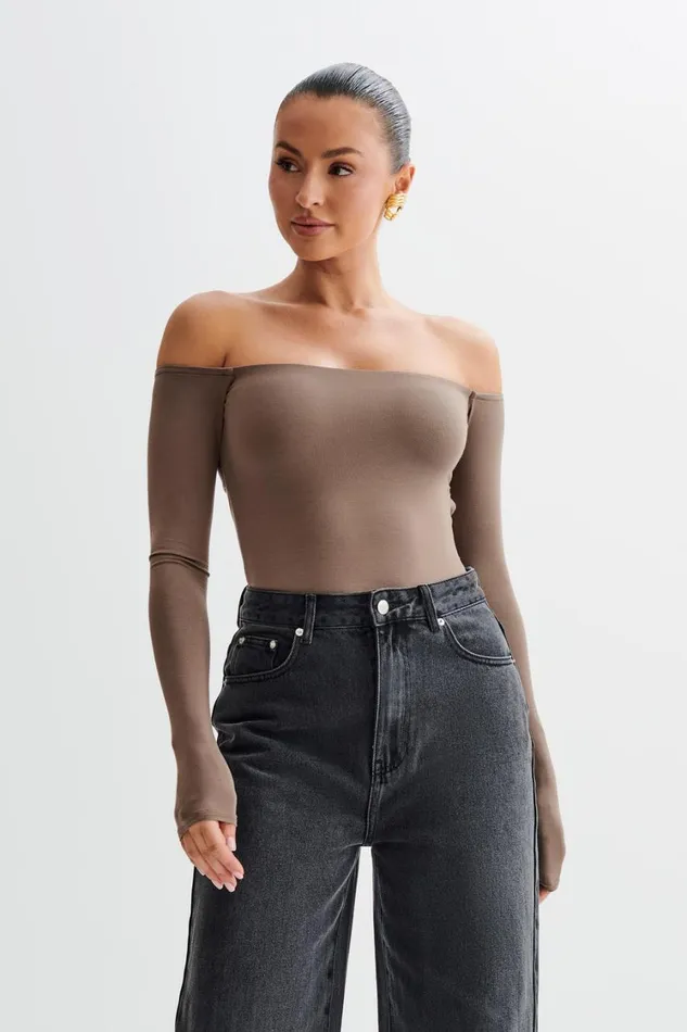 Women Meshki Tops Peta Off Shoulder Modal Long Sleeve Bodysuit 8211 Coco