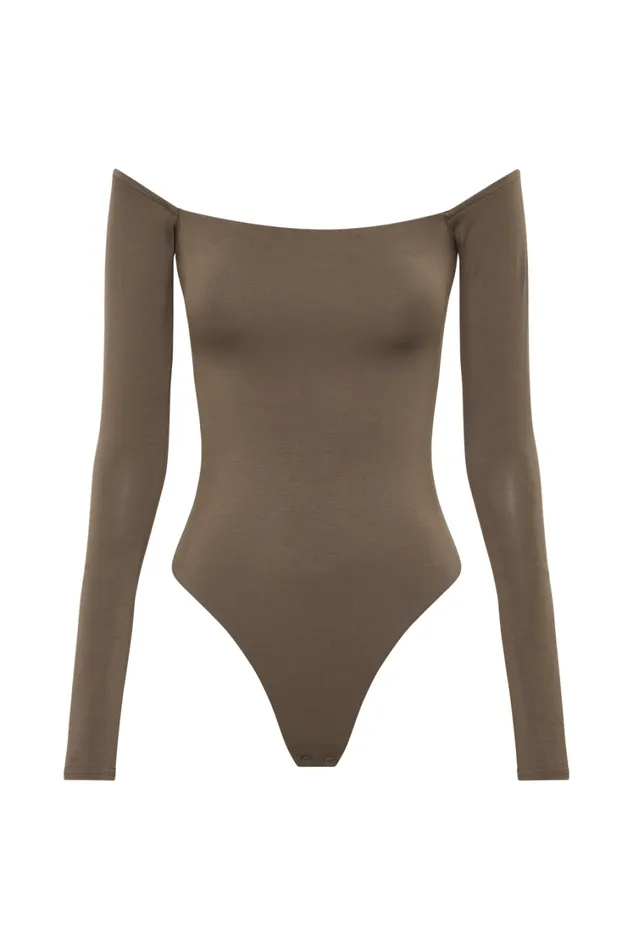 Women Meshki Tops Peta Off Shoulder Modal Long Sleeve Bodysuit 8211 Coco
