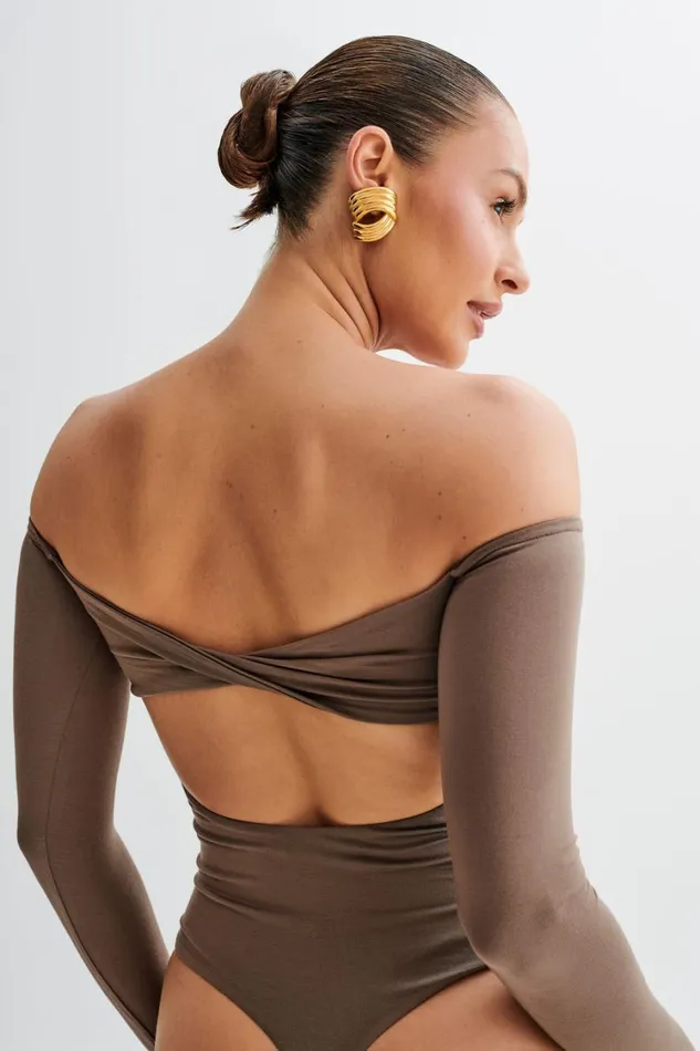 Women Meshki Tops Peta Off Shoulder Modal Long Sleeve Bodysuit 8211 Coco
