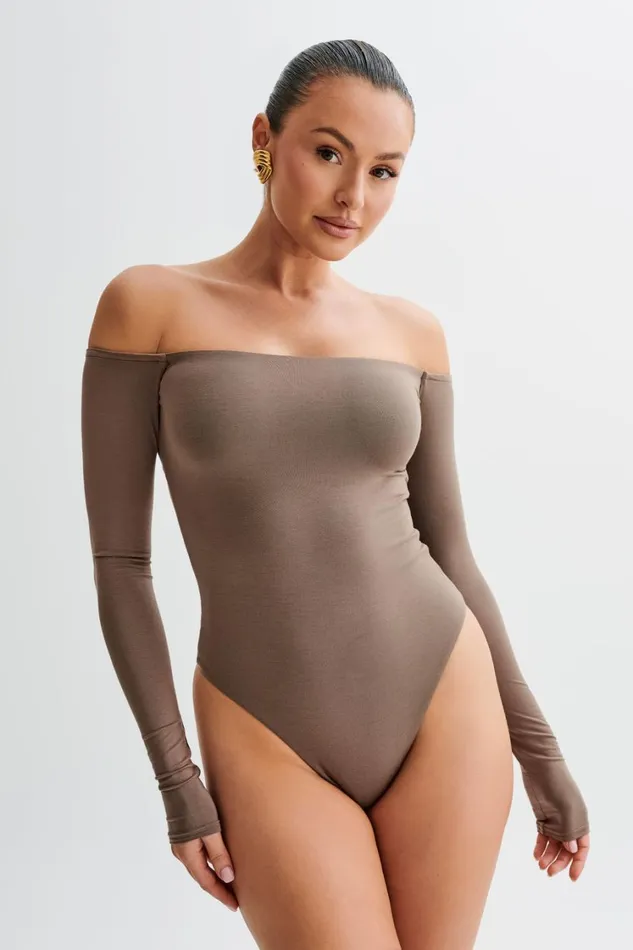 Women Meshki Tops Peta Off Shoulder Modal Long Sleeve Bodysuit 8211 Coco