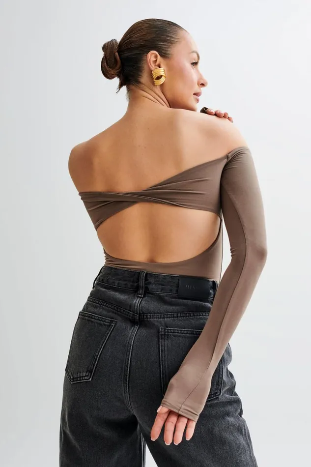 Women Meshki Tops Peta Off Shoulder Modal Long Sleeve Bodysuit 8211 Coco