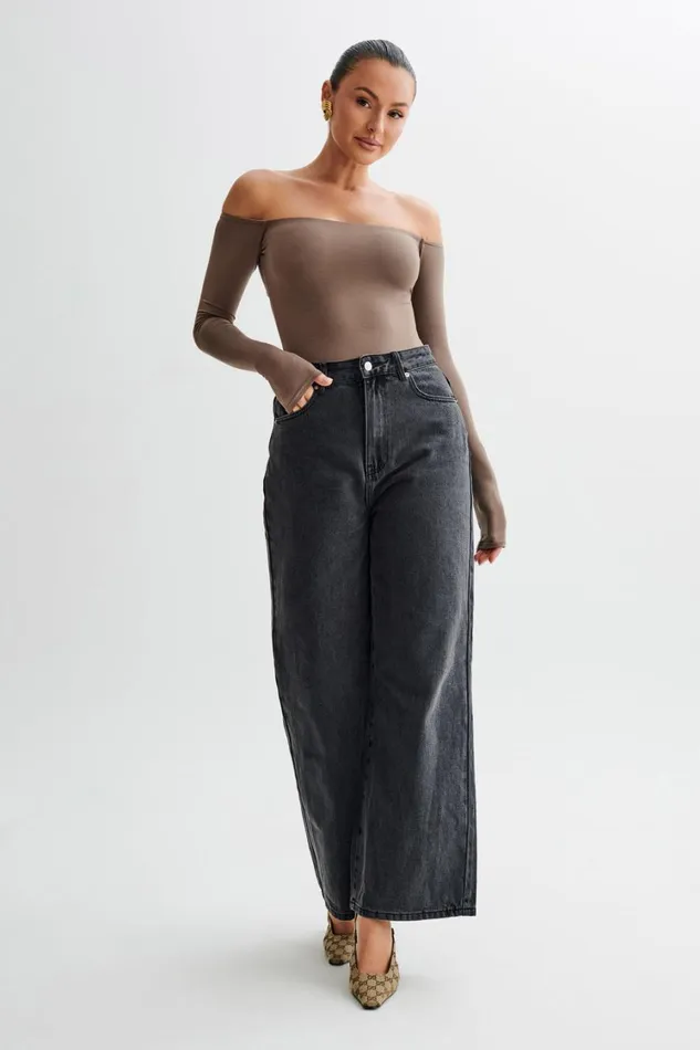 Women Meshki Tops Peta Off Shoulder Modal Long Sleeve Bodysuit 8211 Coco