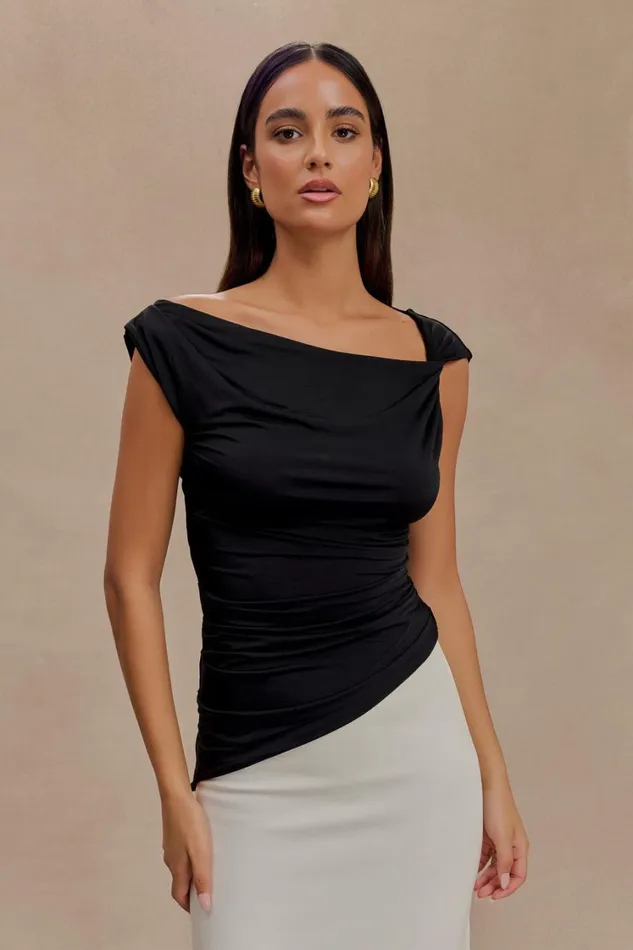 Women Meshki Tops Prianyka Slinky Sleeveless Top 8211 Black