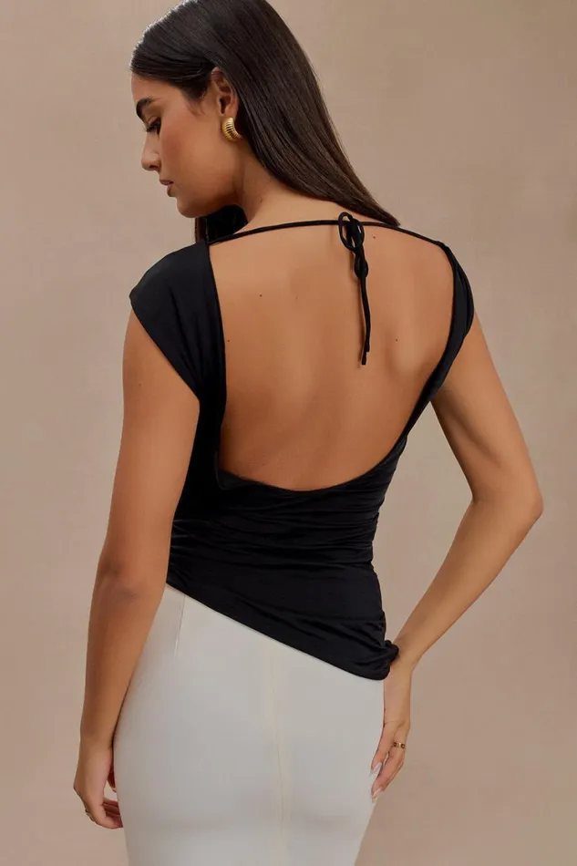 Women Meshki Tops Prianyka Slinky Sleeveless Top 8211 Black