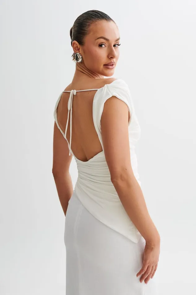 Women Meshki Tops Prianyka Slinky Sleeveless Top 8211 White