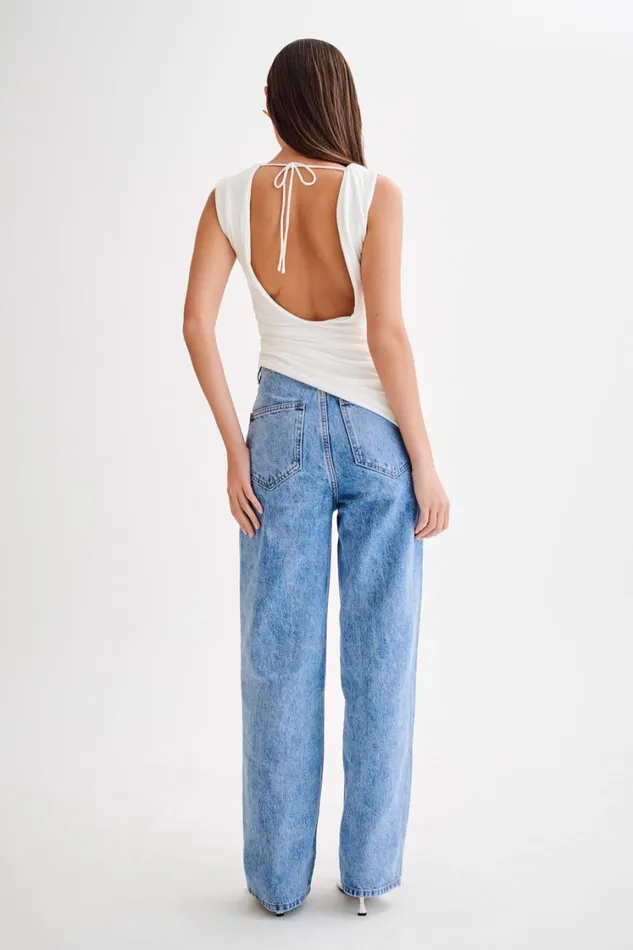 Women Meshki Tops Prianyka Slinky Sleeveless Top 8211 White