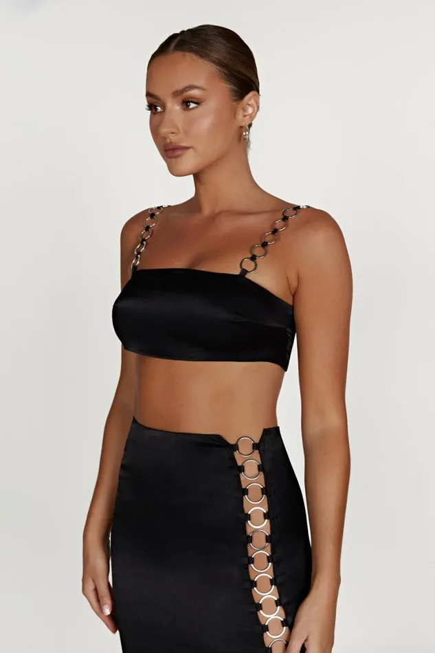 Women Meshki Tops Pyper Ring Crop Top 8211 Black
