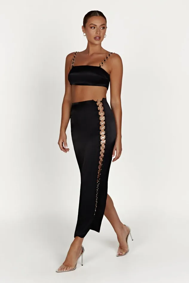 Women Meshki Tops Pyper Ring Crop Top 8211 Black