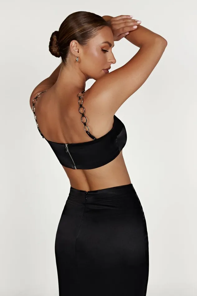 Women Meshki Tops Pyper Ring Crop Top 8211 Black