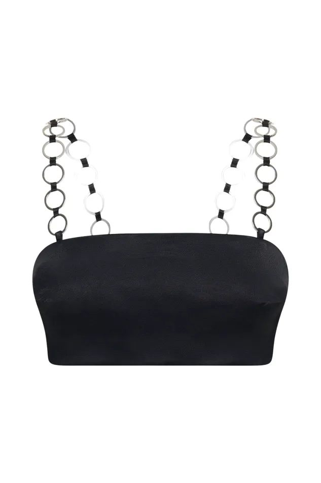 Women Meshki Tops Pyper Ring Crop Top 8211 Black