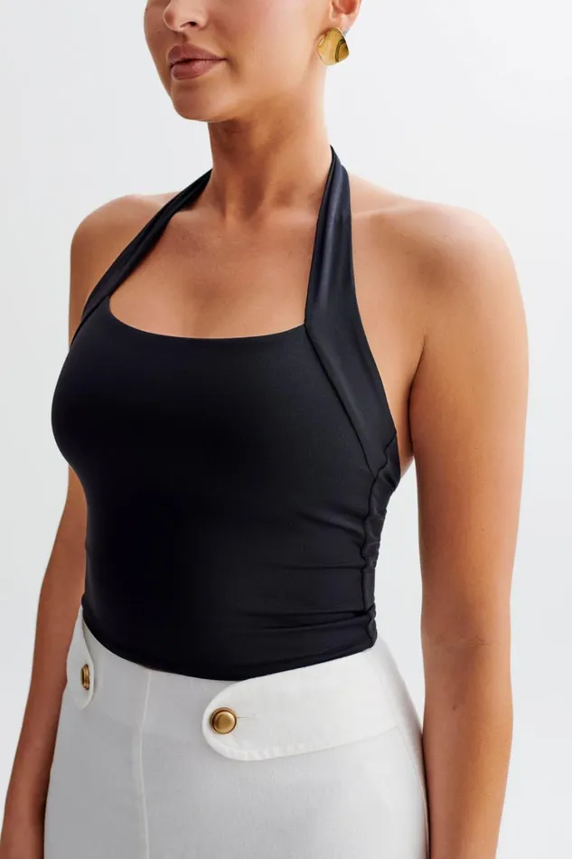 Women Meshki Tops Renee Halter Top 8211 Black