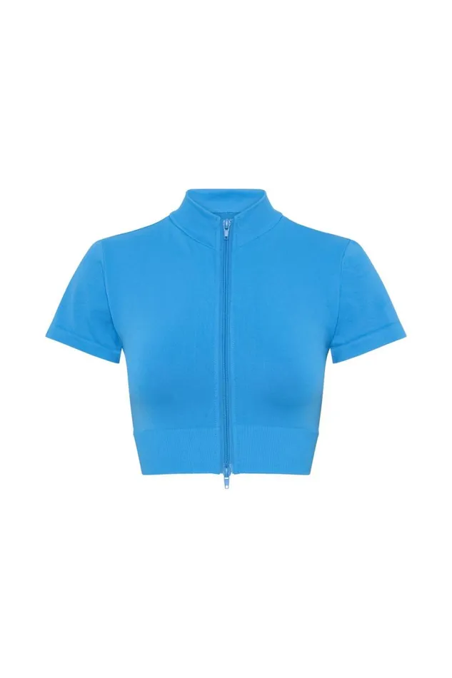 Women Meshki Tops Rylie Zip Up TShirt 8211 Blue Women Meshki Tops Rylie Zip Up TShirt 8211 Blue