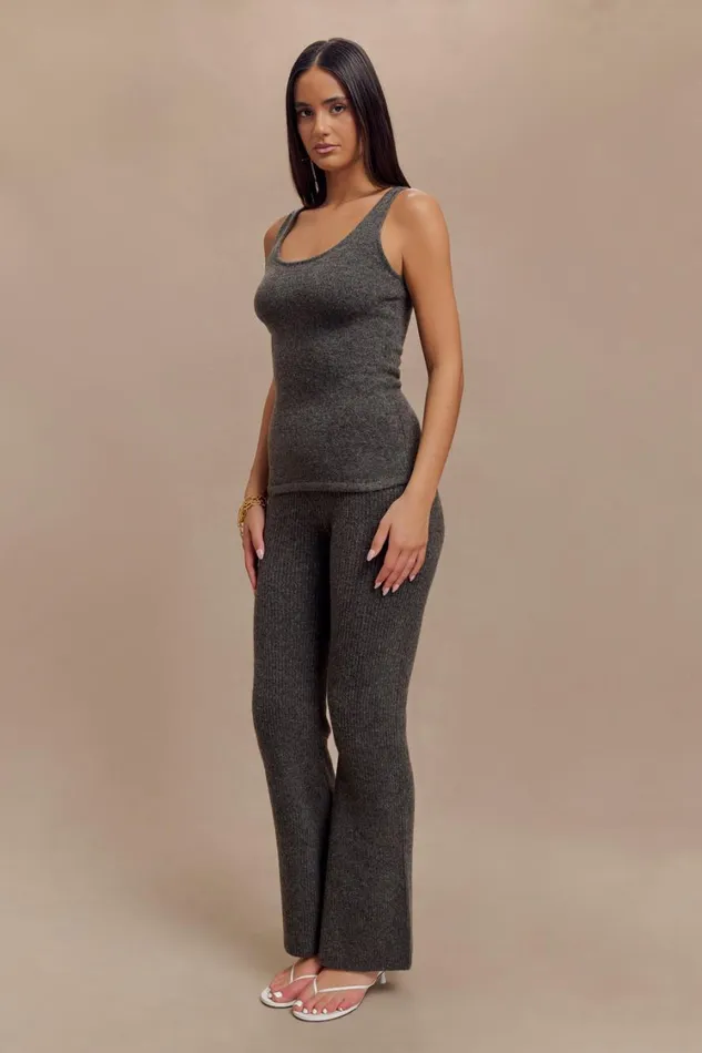 Women Meshki Tops Shyann Sleeveless Longline Knit Top 8211 Charcoal Marle