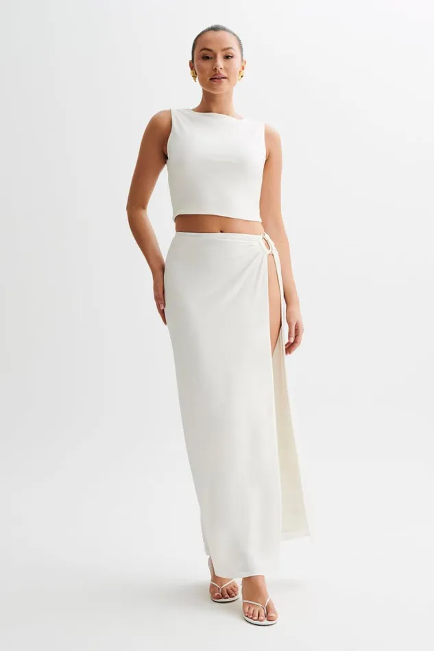 Women Meshki Tops Suri Slinky Cowl Back Top 8211 White