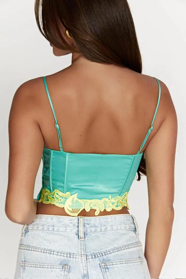 Women Meshki Tops Tatiana Corset Top With Lace 8211 Mint Women Meshki Tops Tatiana Corset Top With Lace 8211 Mint
