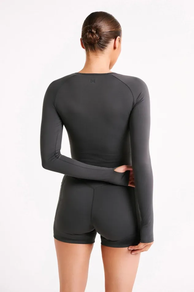Women Meshki Tops Venus Long Sleeve Top 8211 Charcoal