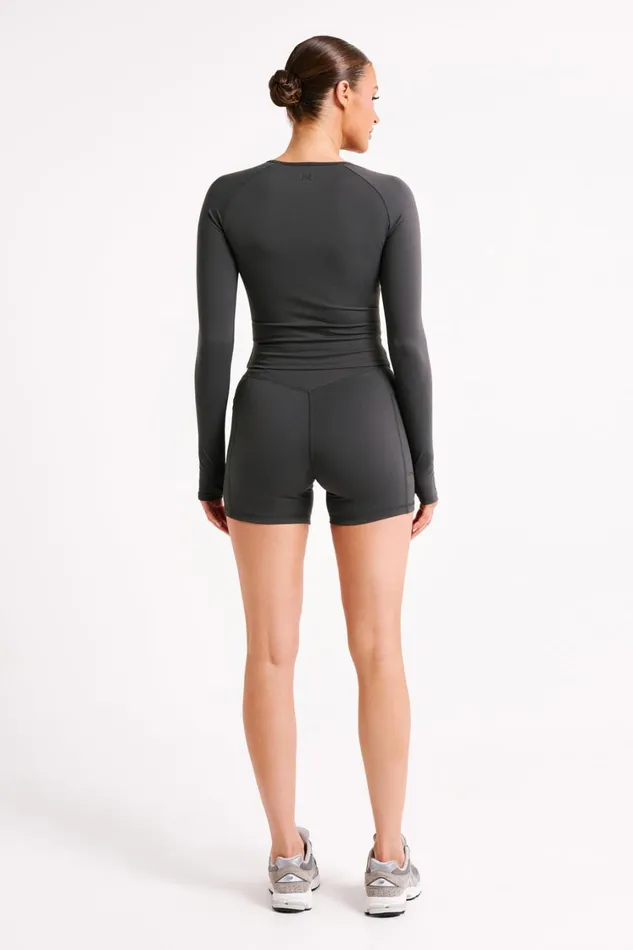 Women Meshki Tops Venus Long Sleeve Top 8211 Charcoal
