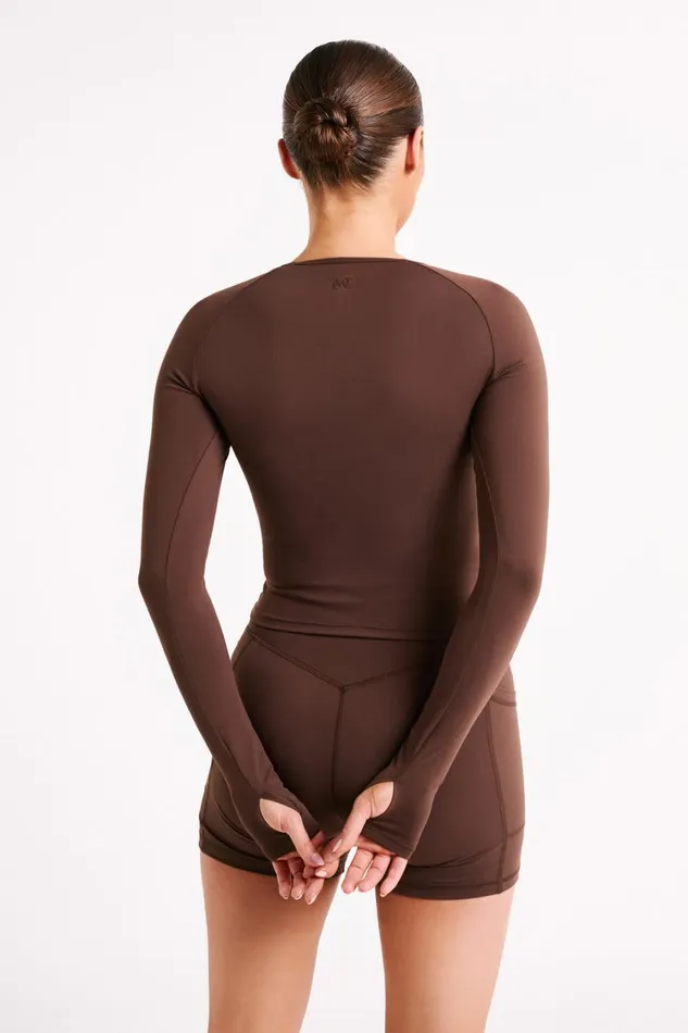 Women Meshki Tops Venus Long Sleeve Top 8211 Dark Chocolate