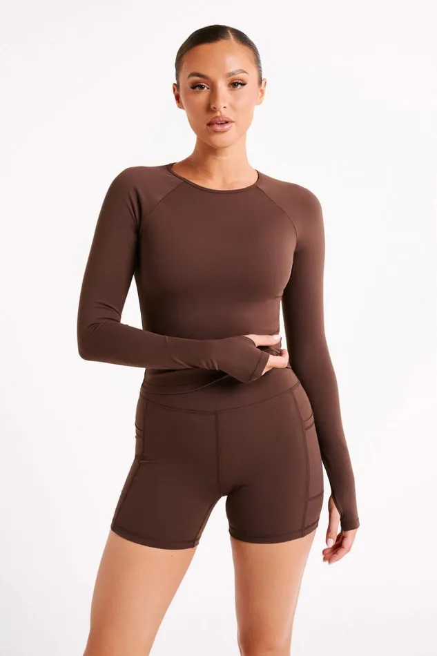 Women Meshki Tops Venus Long Sleeve Top 8211 Dark Chocolate