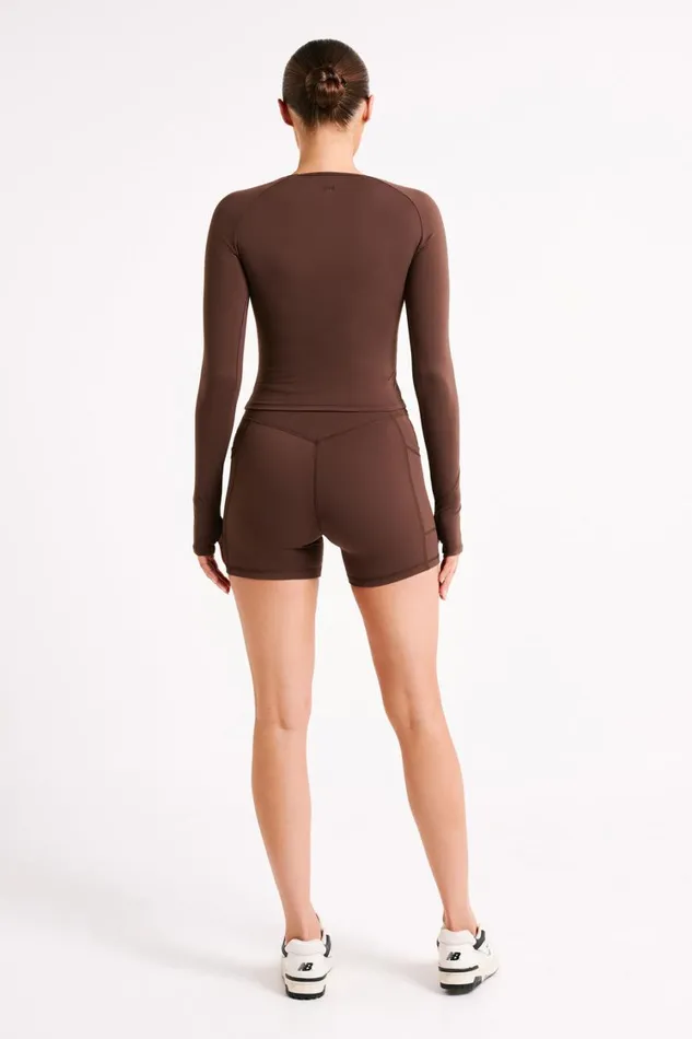 Women Meshki Tops Venus Long Sleeve Top 8211 Dark Chocolate
