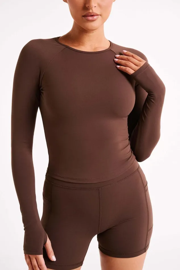 Women Meshki Tops Venus Long Sleeve Top 8211 Dark Chocolate