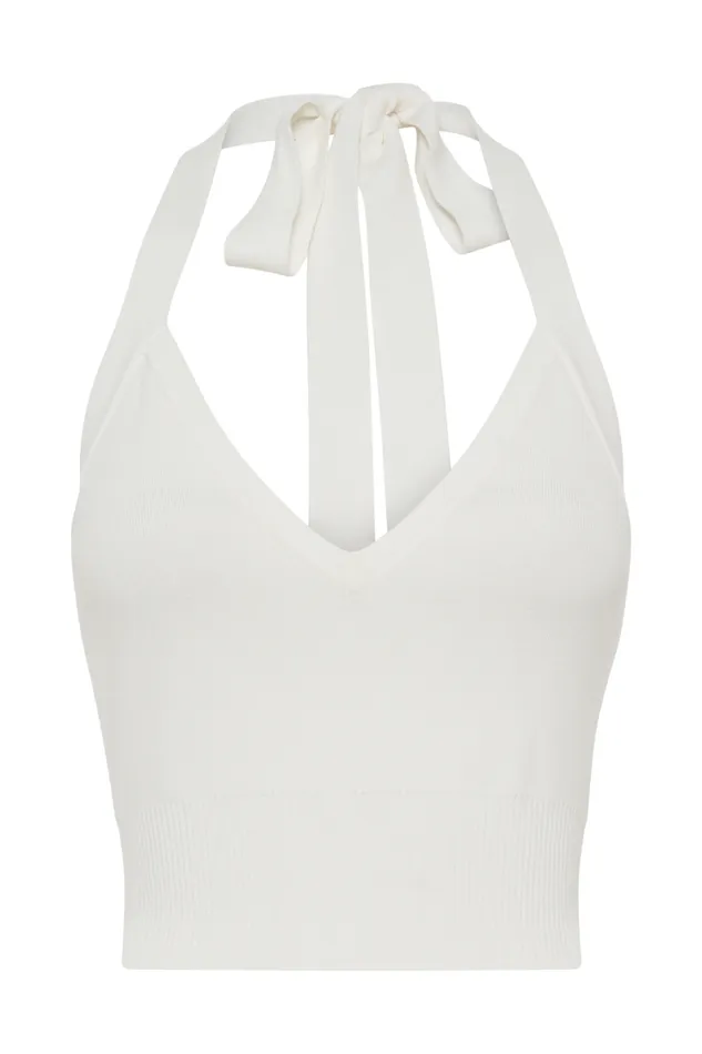 Women Meshki Tops Wendy Halter Knit Top 8211 Ivory