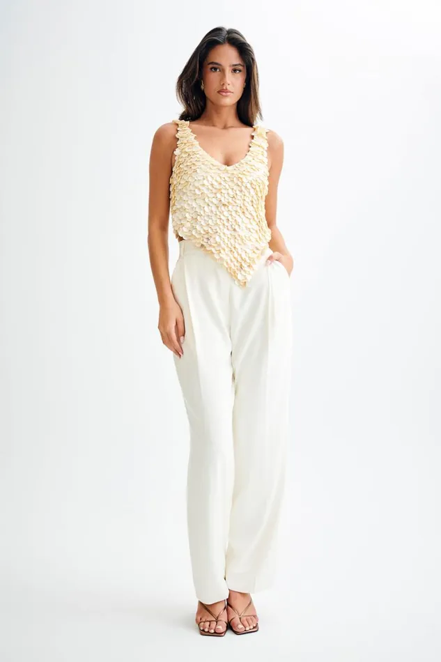 Women Meshki Tops Willow Mother Of Pearl Halter Top 8211 Pearl