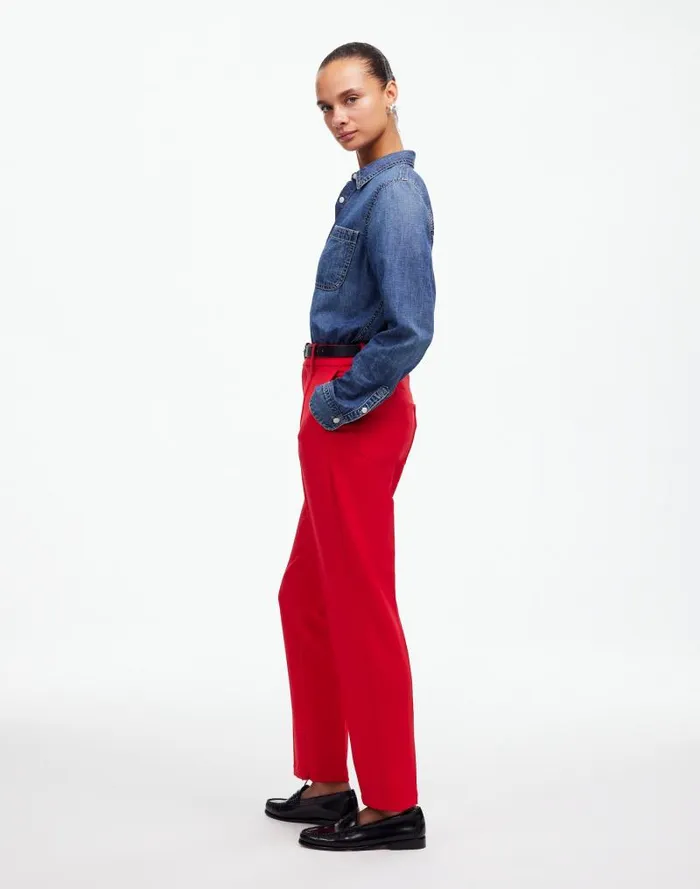 Women MidRise Slim Ankle Pant Bright Cherry Madewell Pants