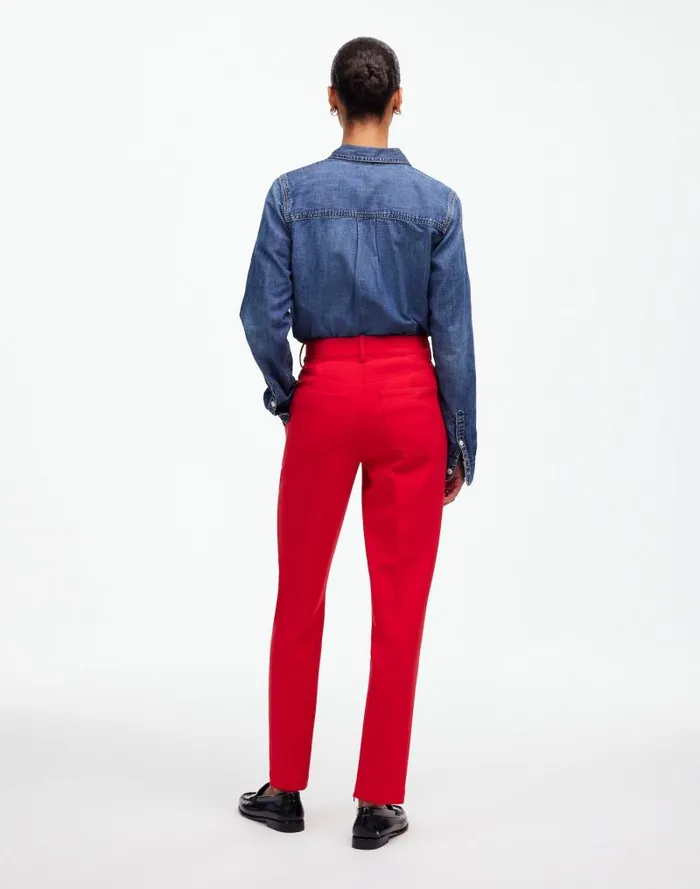 Women MidRise Slim Ankle Pant Bright Cherry Madewell Pants