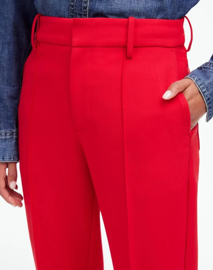 Women MidRise Slim Ankle Pant Bright Cherry Madewell Pants