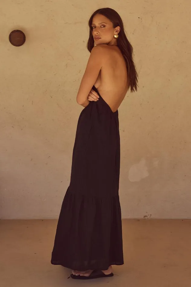 Women Midi Dresses Runaway The Label ABISS MIDI DRESS Black