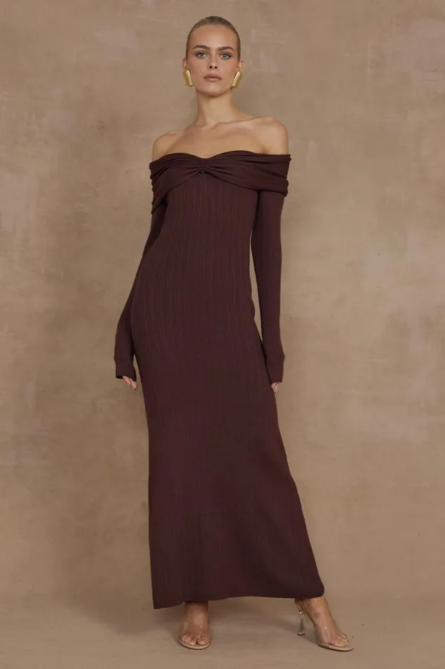 Women Midi Dresses Runaway The Label AIRILIE MIDI DRESS Brown