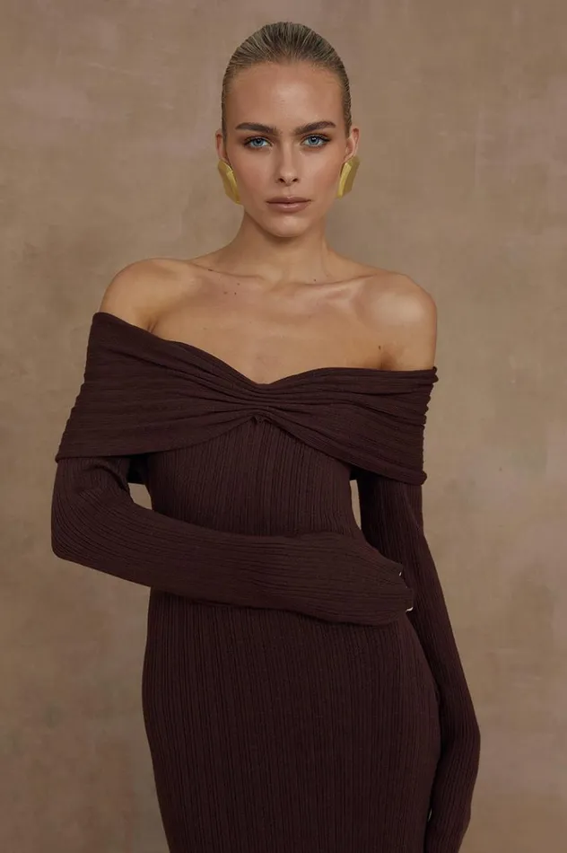 Women Midi Dresses Runaway The Label AIRILIE MIDI DRESS Brown
