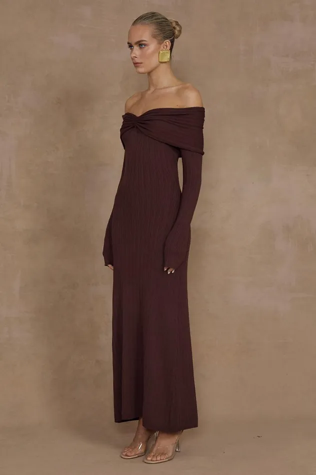 Women Midi Dresses Runaway The Label AIRILIE MIDI DRESS Brown