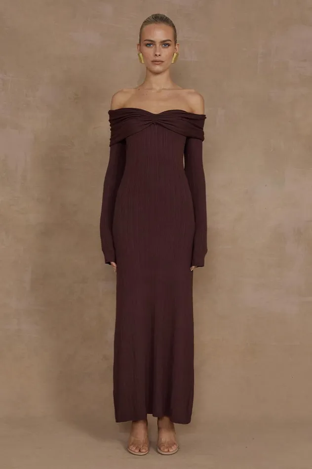 Women Midi Dresses Runaway The Label AIRILIE MIDI DRESS Brown