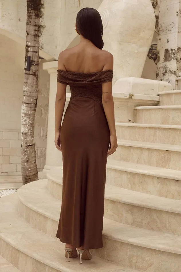 Women Midi Dresses Runaway The Label AMORET MIDI DRESS Espresso