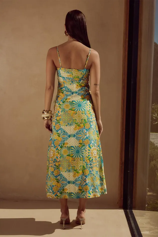 Women Midi Dresses Runaway The Label ANACAPRI MIDI DRESS Anacapri Lemon