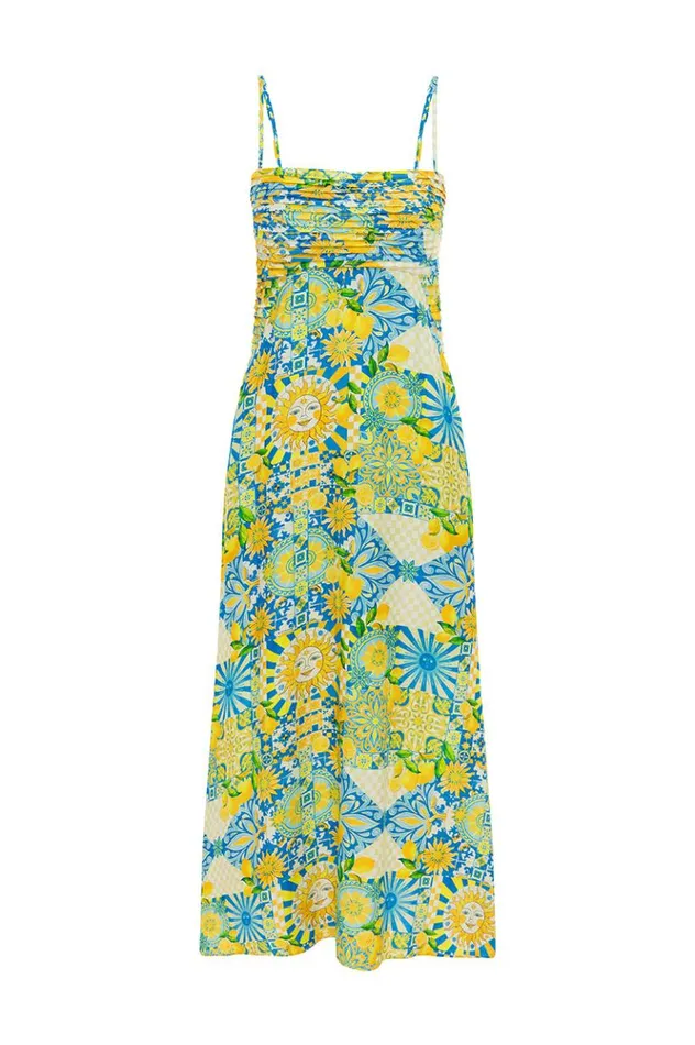 Women Midi Dresses Runaway The Label ANACAPRI MIDI DRESS Anacapri Lemon