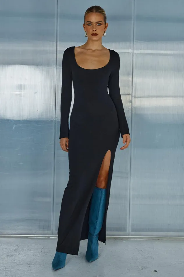 Women Midi Dresses Runaway The Label AUBREY MIDI DRESS Black