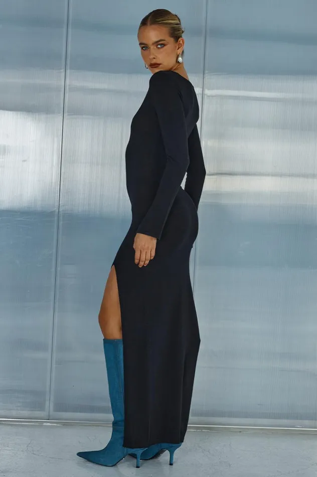 Women Midi Dresses Runaway The Label AUBREY MIDI DRESS Black