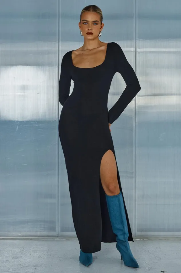 Women Midi Dresses Runaway The Label AUBREY MIDI DRESS Black